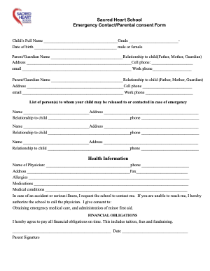 Emergency Contact Form 2023 2024 Sacred Heart School   Emergency Contact 2024 Pdf Image 